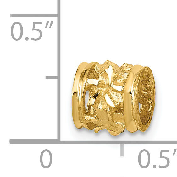 14k Diamond-cut Mini Plumeria Barrel Chain Slide-K4275