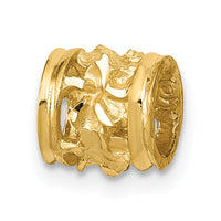 14k Diamond-cut Mini Plumeria Barrel Chain Slide-K4275