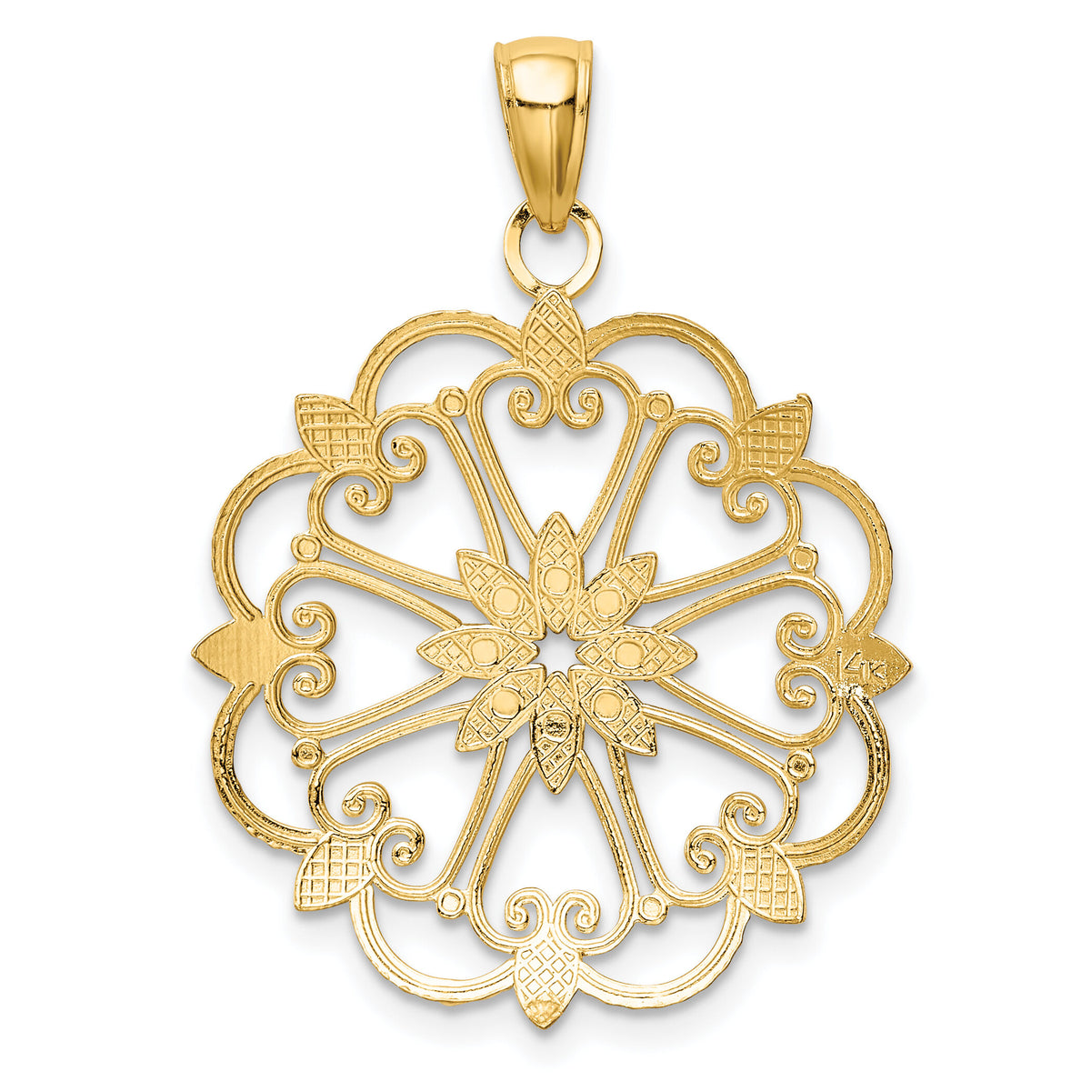 14K and Rhodium Starburst Pendant-K4294