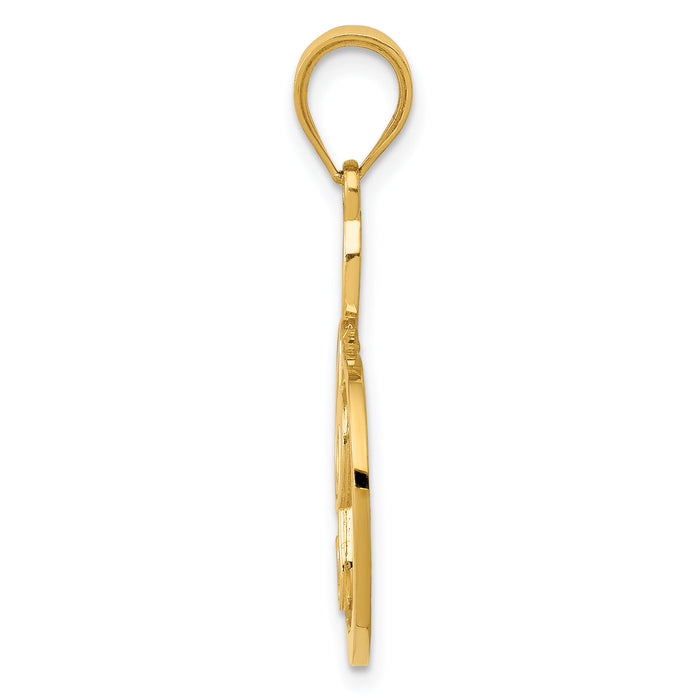 14k G Clef Musical Note Pendant-K4301