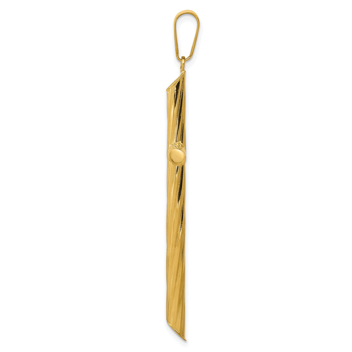 14k Fancy Textured Cross Pendant-K4314