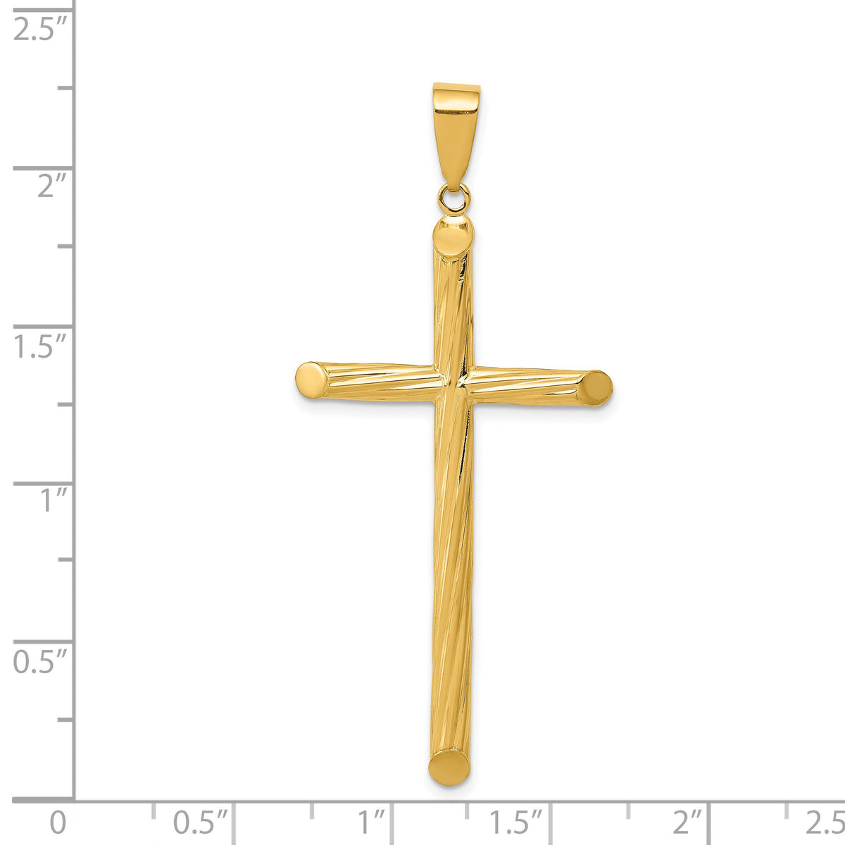 14k Fancy Textured Cross Pendant-K4314
