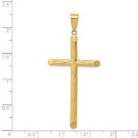 14k Fancy Textured Cross Pendant-K4314