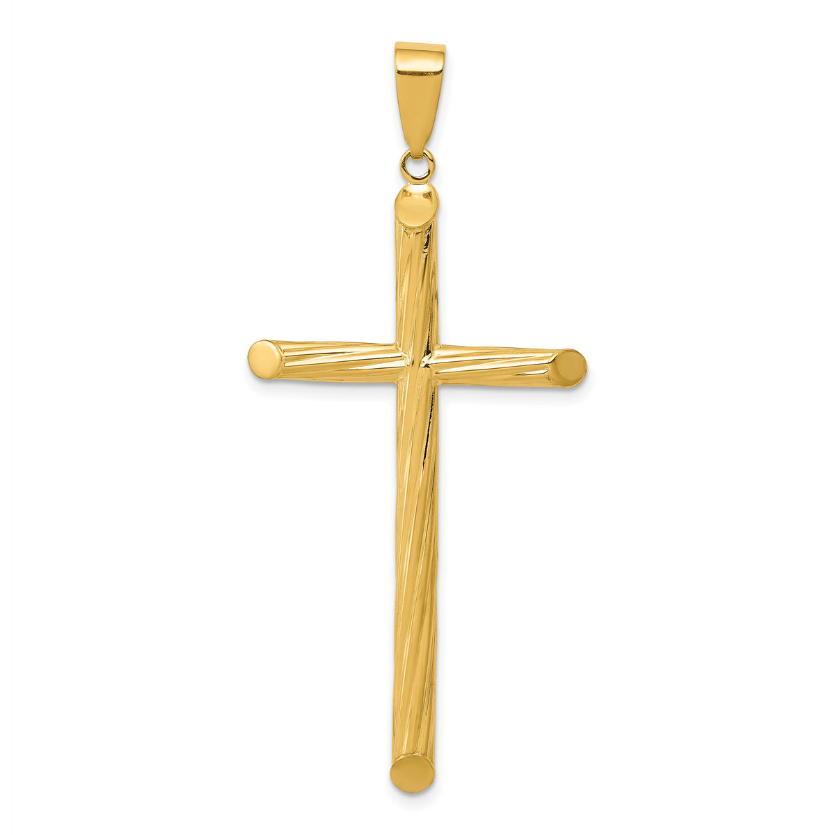 14k Fancy Textured Cross Pendant-K4314