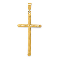 14k Fancy Textured Cross Pendant-K4314