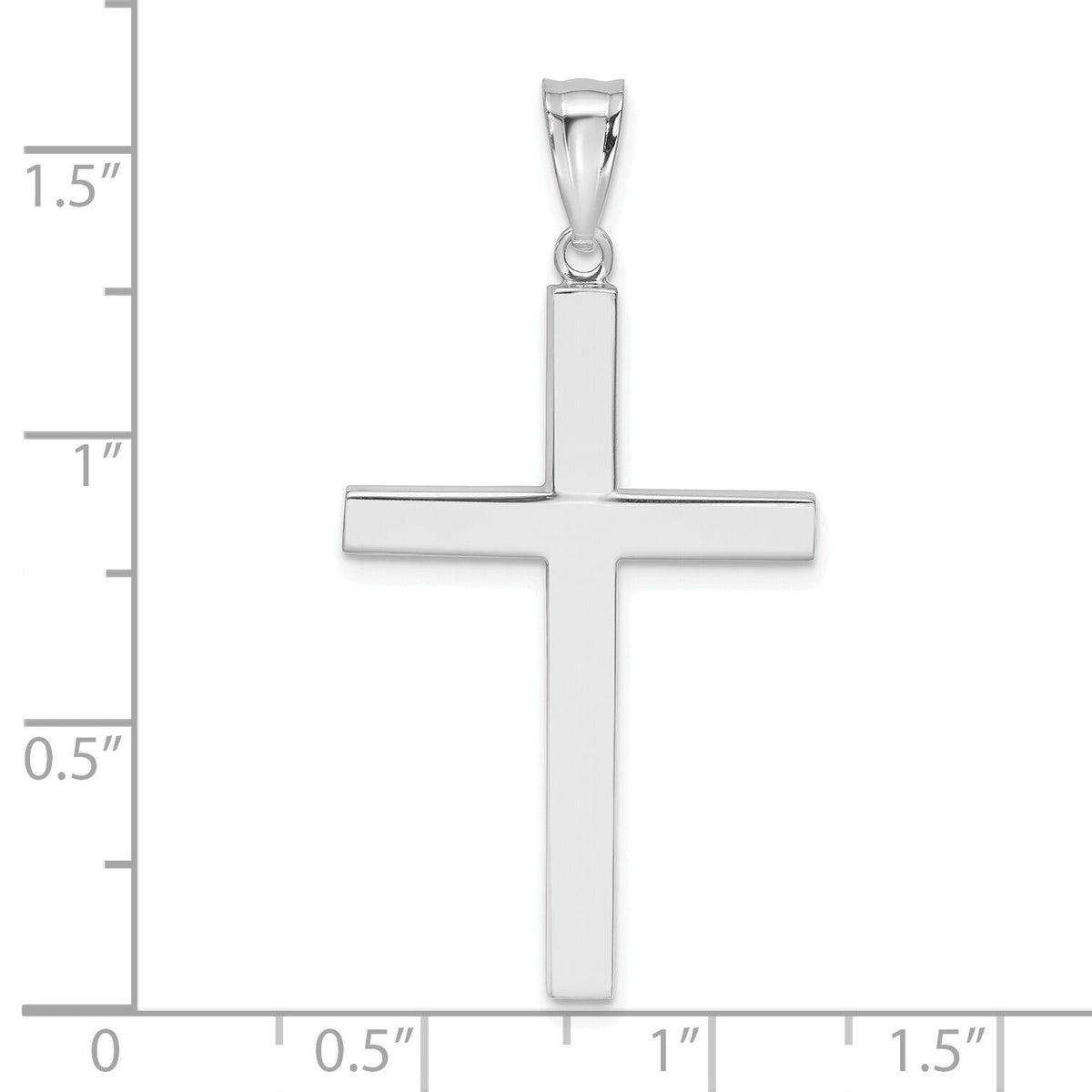 14K White Gold Latin Cross Pendant-K4317W