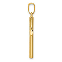 14K Reversible Textured/Polished Cross Pendant-K4318