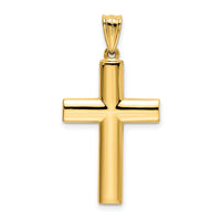 14K Reversible Textured/Polished Cross Pendant-K4318