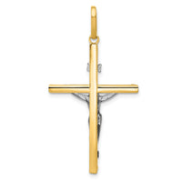 14k Two-tone Crucifix Pendant-K4327