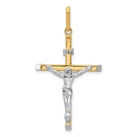 14k Two-tone Crucifix Pendant-K4327