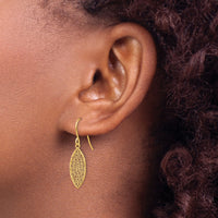 14k Fancy Filigree Teardrop Dangle Earrings-K4365