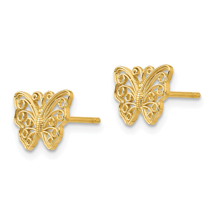 14K Butterfly Post Earrings-K4418