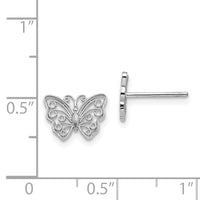 14K White Gold Butterfly Post Earrings-K4418W