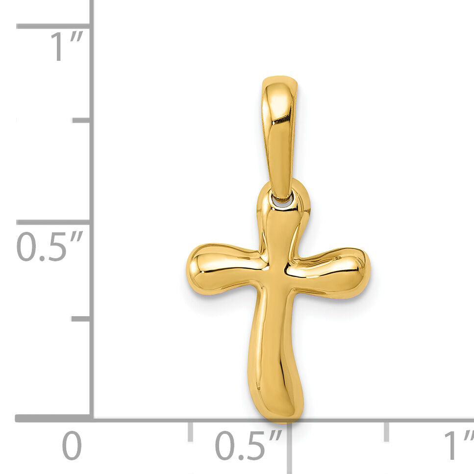 14k Small Freeform Cross-K442