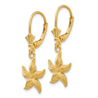 14K Starfish Leverback Earrings-K4426