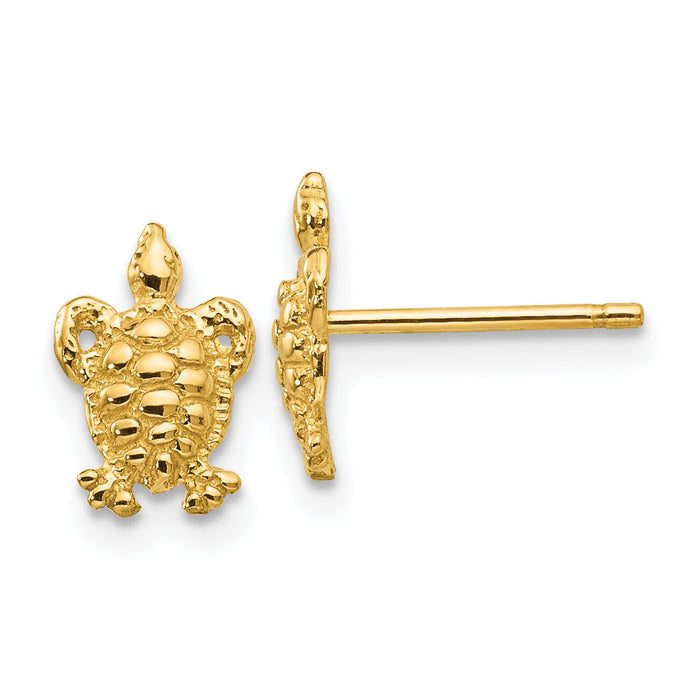 14K Mini Turtle Post Earrings-K4438