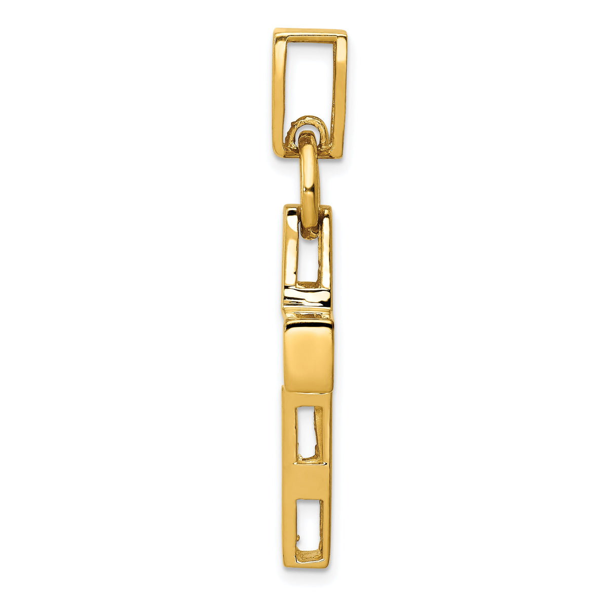 14k Hollow Cross Pendant-K444