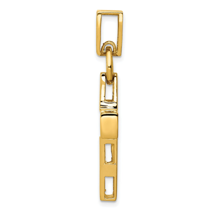 14k Hollow Cross Pendant-K444