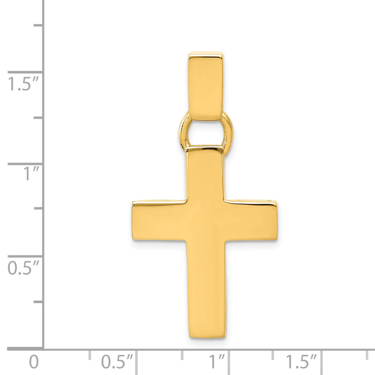 14k Hollow Cross Pendant-K444