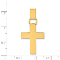 14k Hollow Cross Pendant-K444