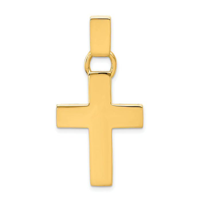 14k Hollow Cross Pendant-K444