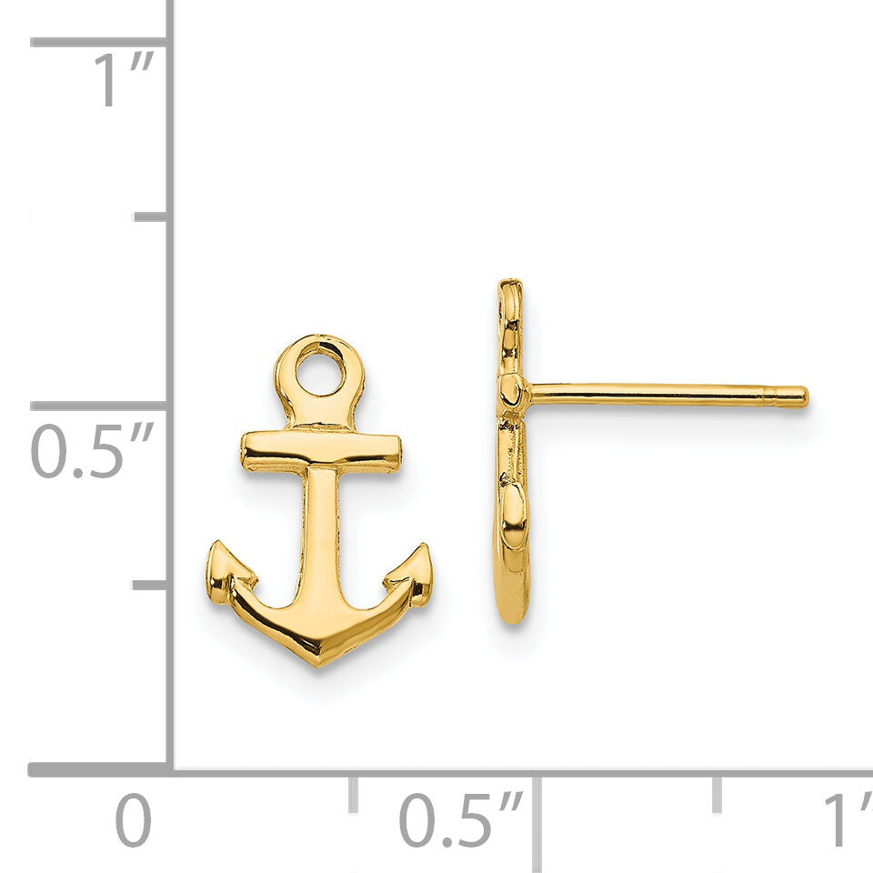 14K Anchor Post Earrings-K4502
