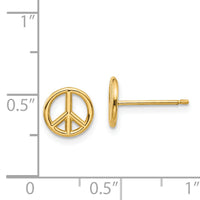 14K Polished Peace Symbol Post Earrings-K4516