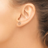 14K Yellow & Rose Gold Polished Peace Symbol Post Earrings-K4516R