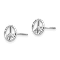 14K White Gold Polished Peace Symbol Post Earrings-K4516W