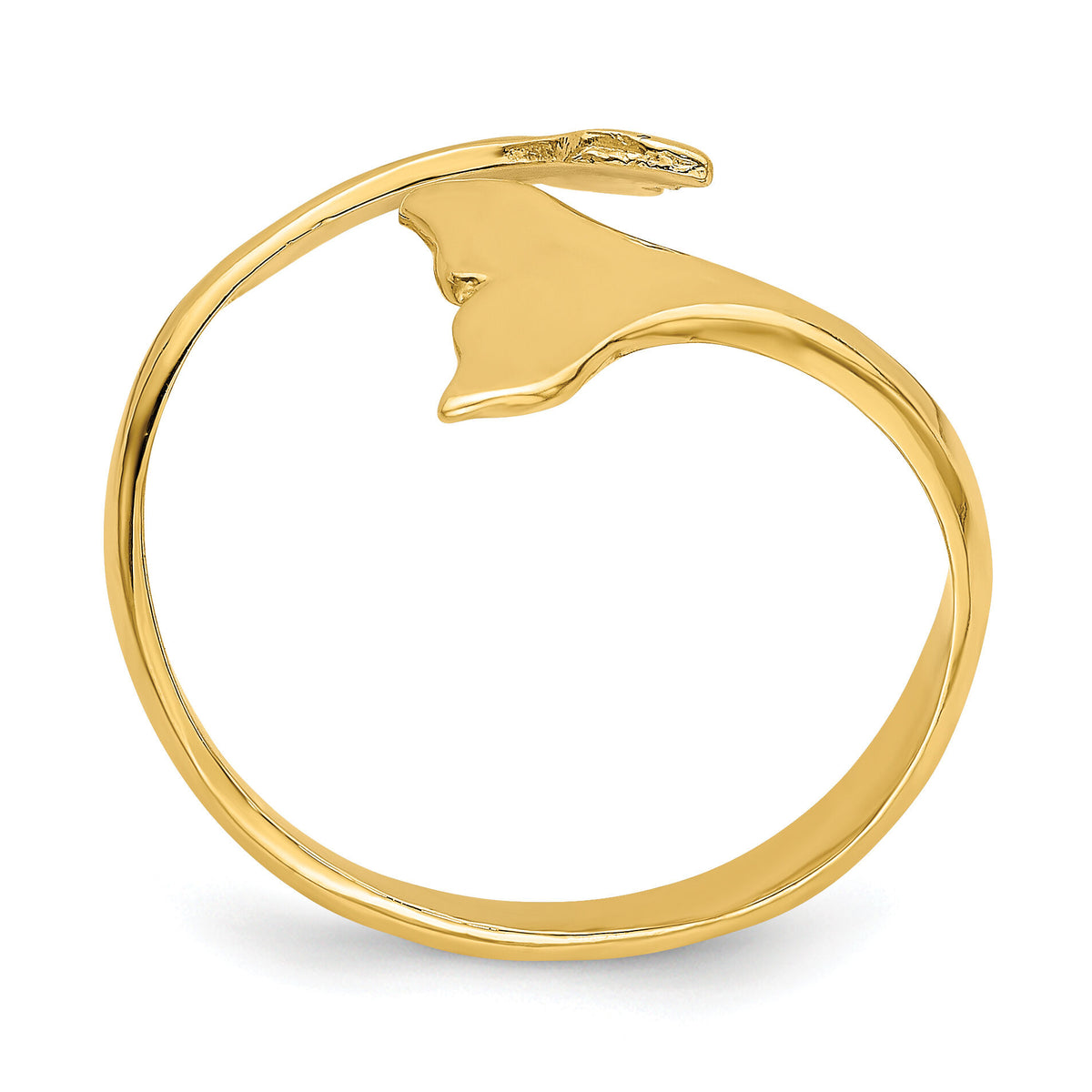 14K Double Whale Tails Ring-K4543