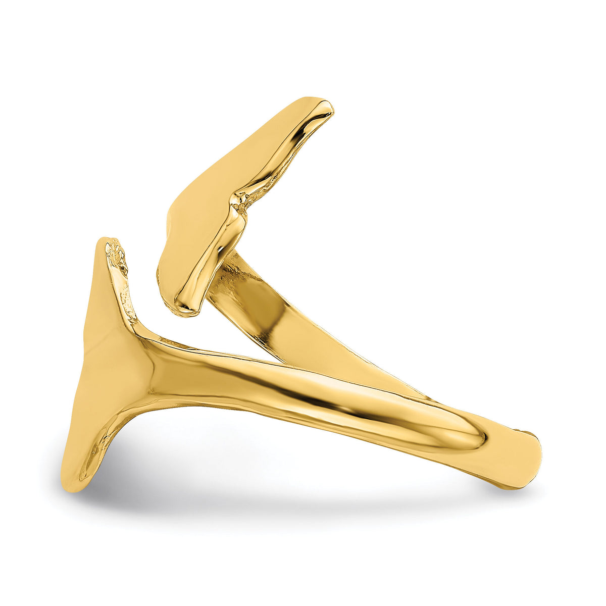 14K Double Whale Tails Ring-K4543