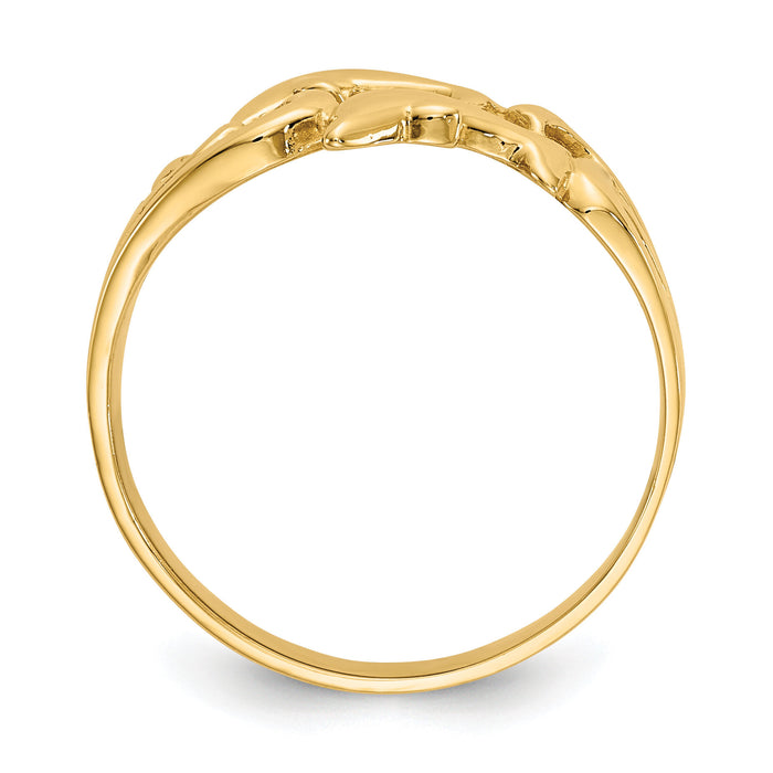 14K Double Dolphins with Waves Ring-K4551