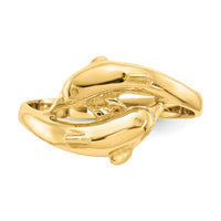 14K Double Dolphins Ring-K4552