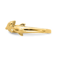 14K Dolphin Kissing Dolphin Ring-K4554