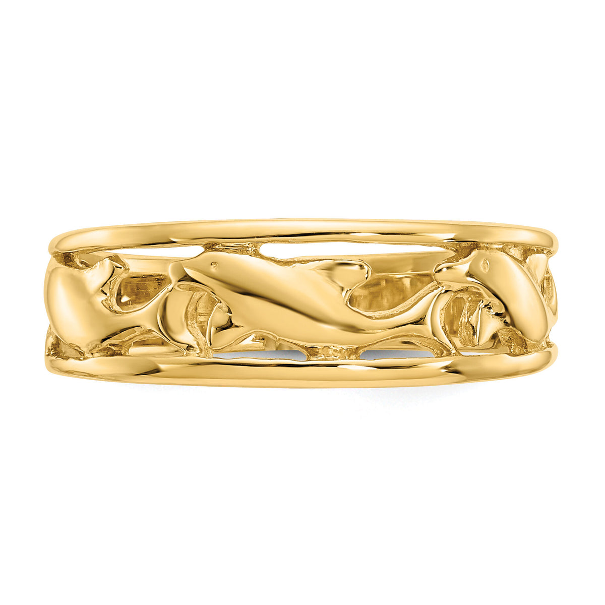 14K Triple Dolphin Band Ring-K4558