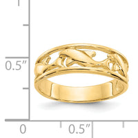 14K Triple Dolphin Band Ring-K4558