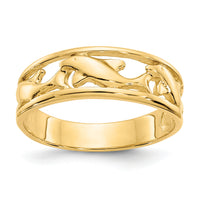 14K Triple Dolphin Band Ring-K4558