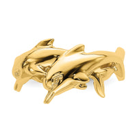 14K Polished Double Dolphin Ring-K4562