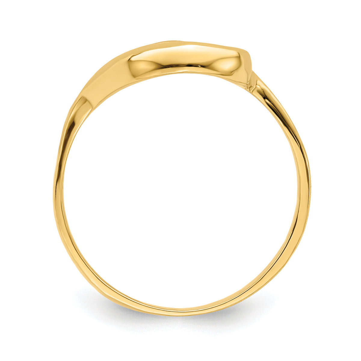 14K Tilted Heart Ring-K4566