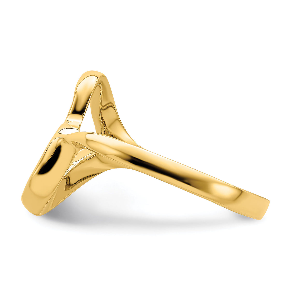 14K Tilted Heart Ring-K4566