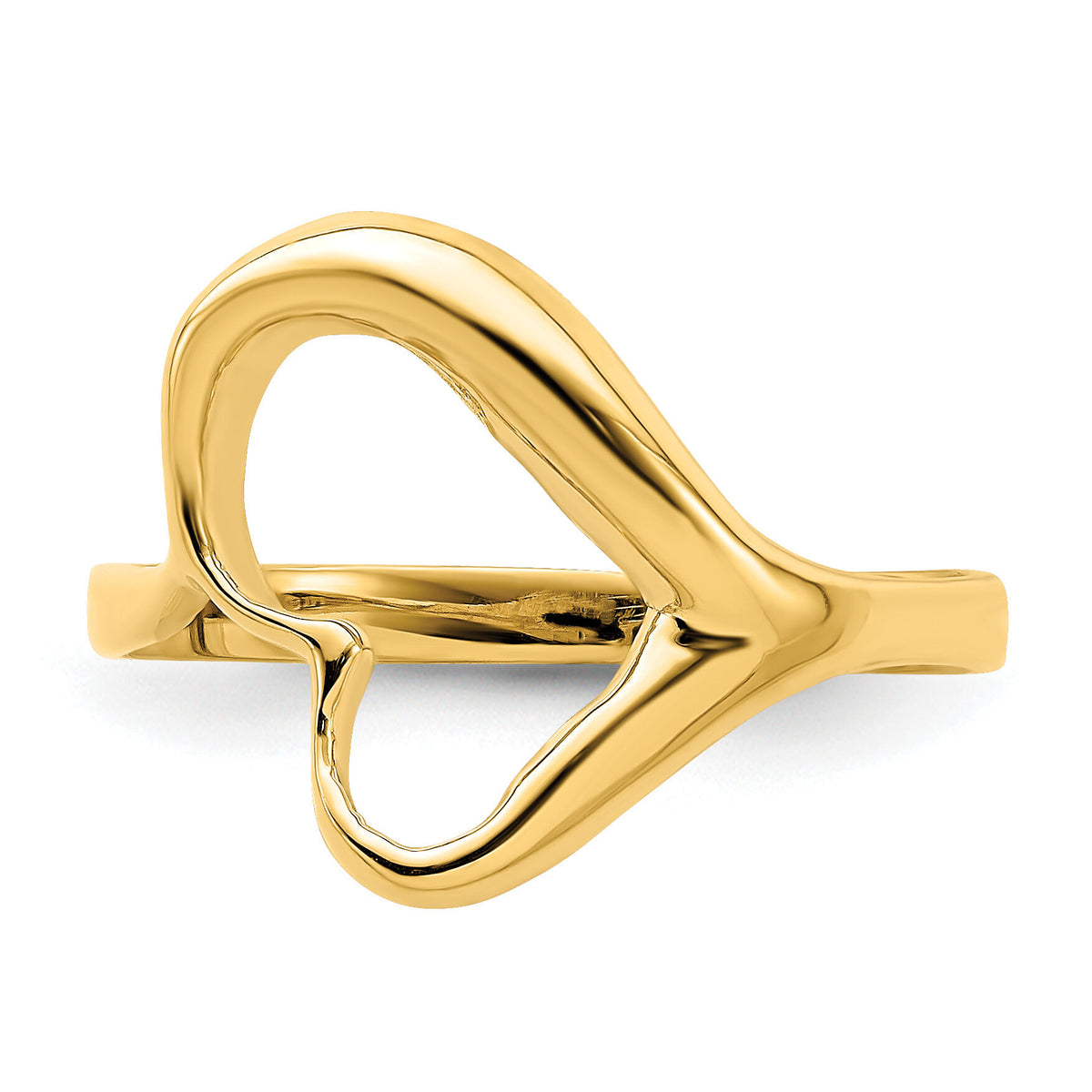 14K Tilted Heart Ring-K4566