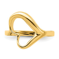 14K Tilted Heart Ring-K4566