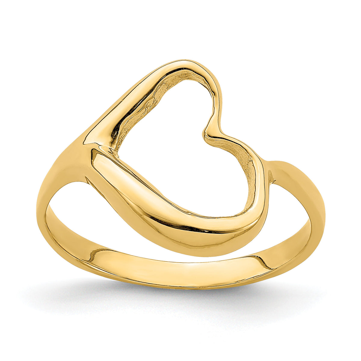 14K Tilted Heart Ring-K4566