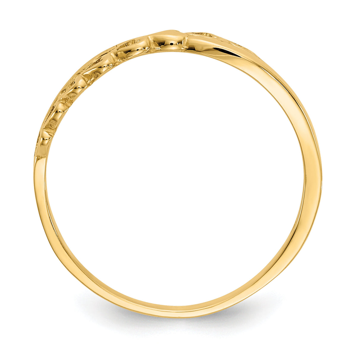 14K Polished Criss Cross Pattern Hearts Ring-K4568