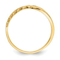 14K Polished Criss Cross Pattern Hearts Ring-K4568