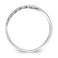 14K White Gold Polished Criss Cross Pattern Hearts Ring-K4568W