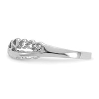 14K White Gold Polished Criss Cross Pattern Hearts Ring-K4568W