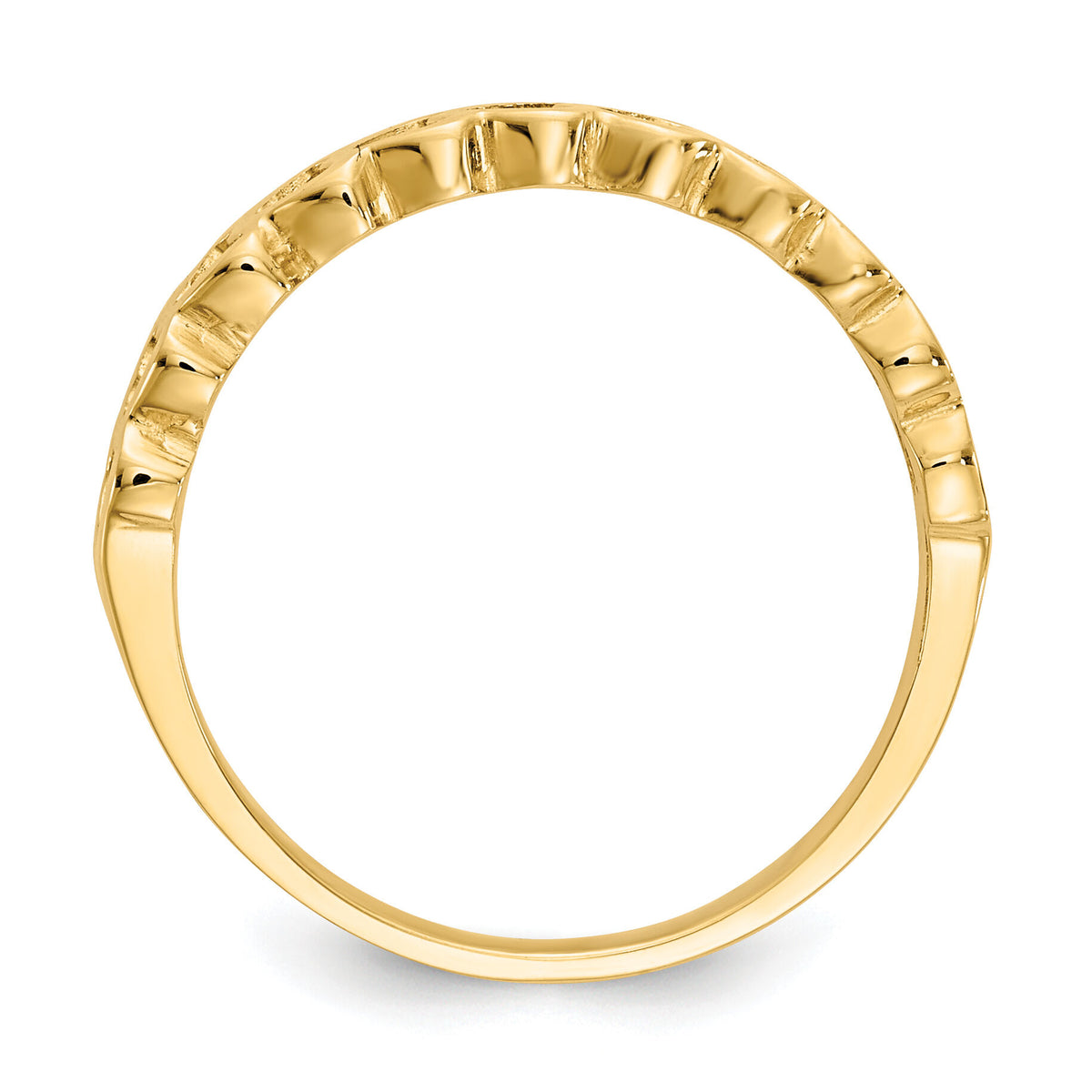 14k Polished Hearts Ring-K4569