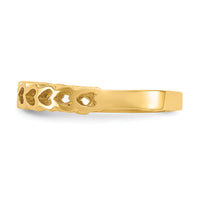 14k Polished Hearts Ring-K4569