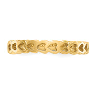 14k Polished Hearts Ring-K4569